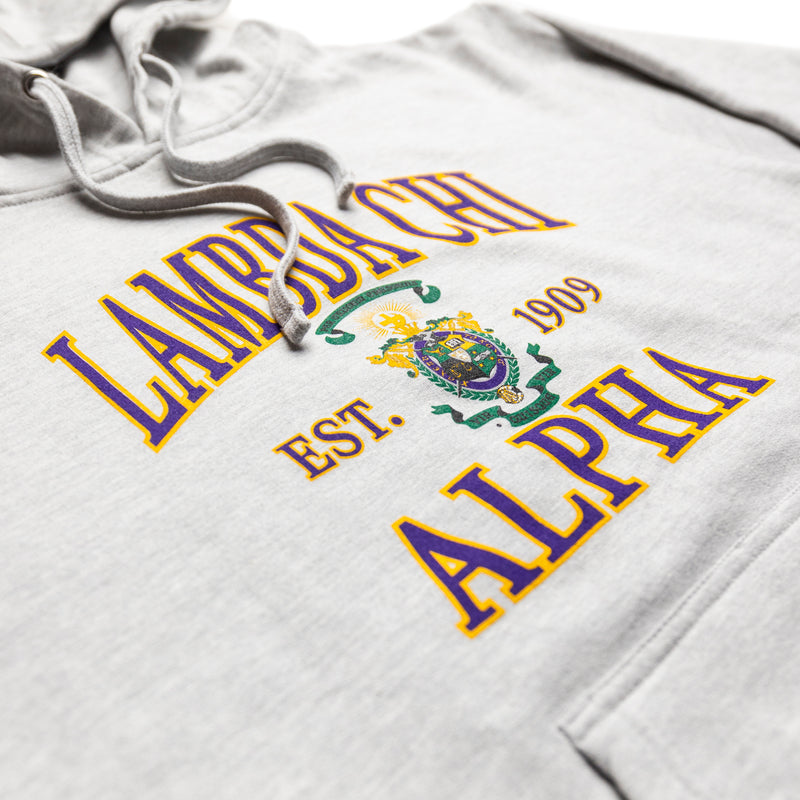 Lambda Chi Alpha - Classic Hooded Sweatshirt in Ash